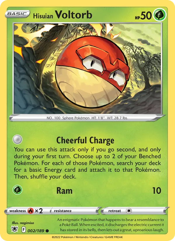 Hisuian Voltorb Reverse Holo 002/189 Astral Radiance Pokémon Card