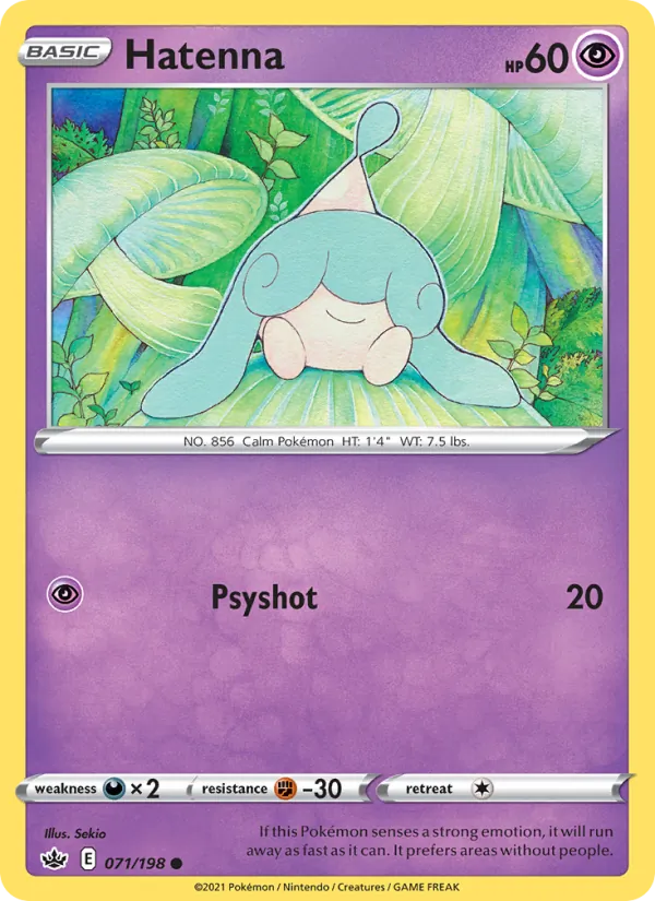 Hatenna Reverse Holo 071/198 Chilling Reign Pokémon Card