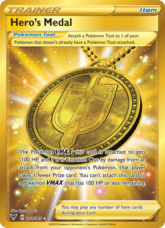 Hero's Medal Holo 201/185 Vivid Voltage Pokémon Card