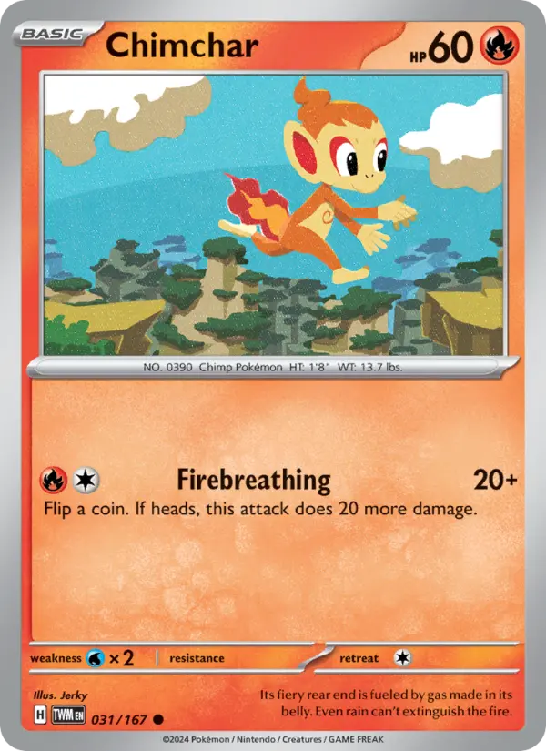 Chimchar Reverse Holo 031/167 Twilight Masquerade Pokémon Card