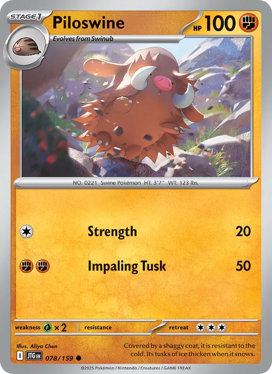 Piloswine Normal 078/159 Journey Together Pokémon Card