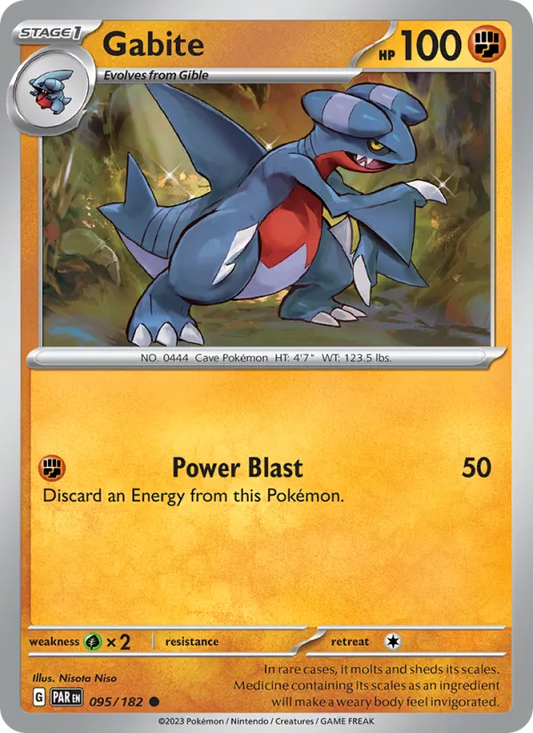 Gabite Normal 095/182 Paradox Rift Pokémon Card