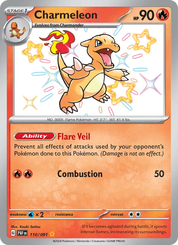 Charmeleon Holo 110/91 Paldean Fates Pokémon Card