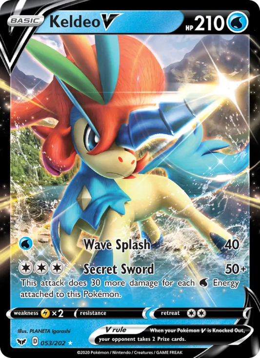 Keldeo V Holo 053/202 Sword & Shield Pokémon Card
