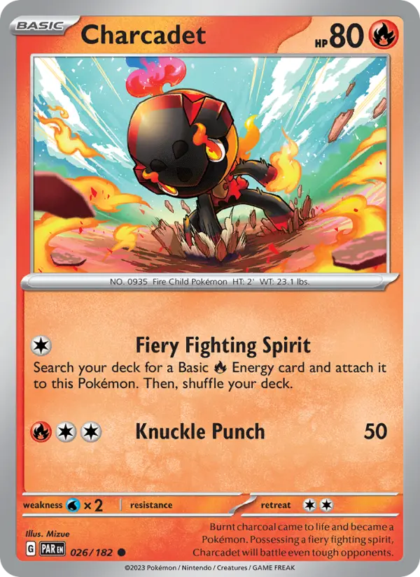 Charcadet Reverse Holo 026/182 Paradox Rift Pokémon Card