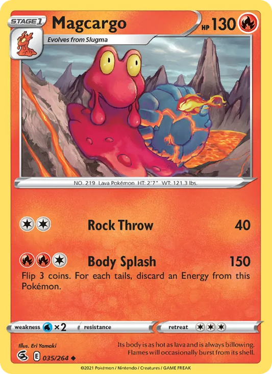 Magcargo Reverse Holo 035/264 Fusion Strike Pokémon Card