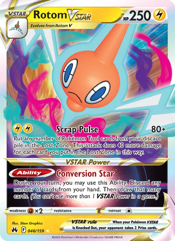 Rotom VSTAR Holo 046/159 Crown Zenith Pokémon Card