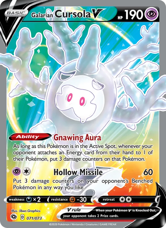 Galarian Cursola V Holo 071/73 Champion's Path Pokémon Card