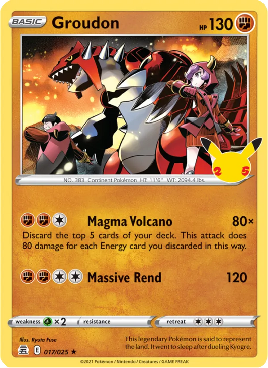 Groudon Holo 017/25 Celebrations Pokémon Card