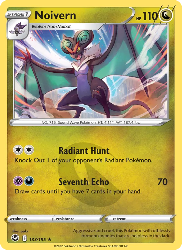 Noivern Reverse Holo 133/195 Silver Tempest Pokémon Card