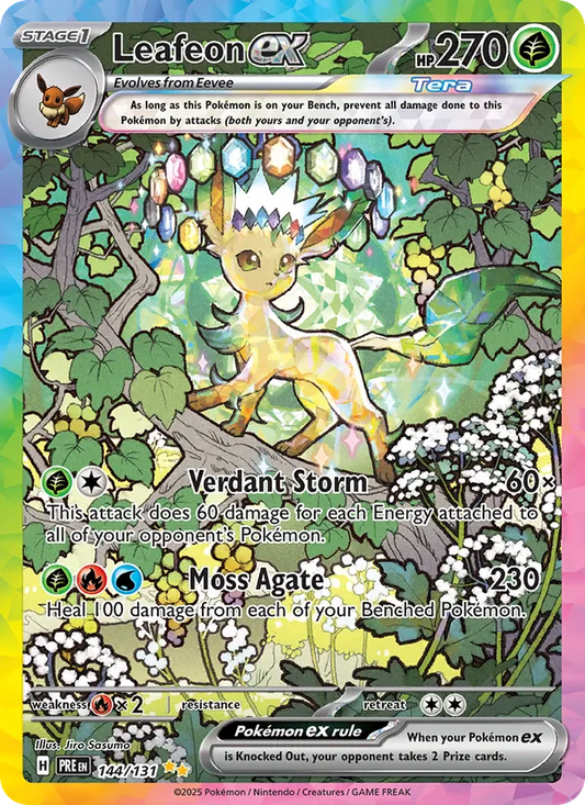 Leafeon ex Holo 144/131 Prismatic Evolutions Pokémon Card