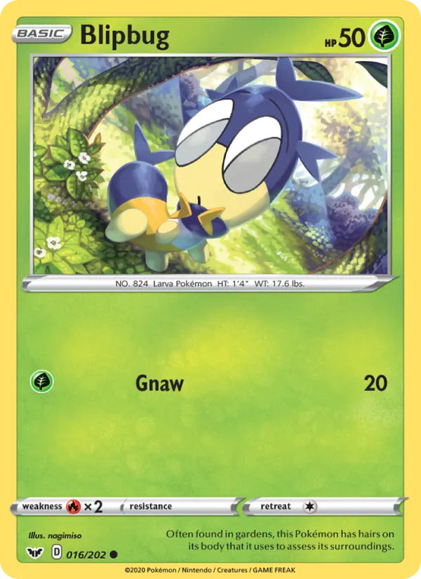 Blipbug Reverse Holo 016/202 Sword & Shield Pokémon Card