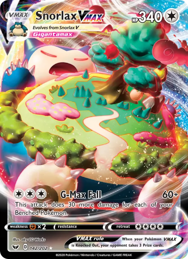 Snorlax VMAX Holo 142/202 Sword & Shield Pokémon Card
