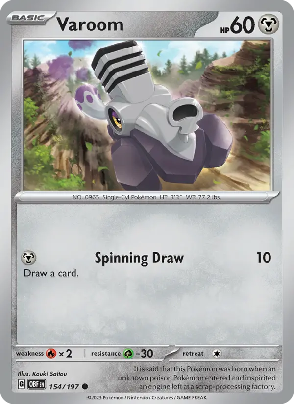 Varoom Reverse Holo 154/197 Obsidian Flames Pokémon Card