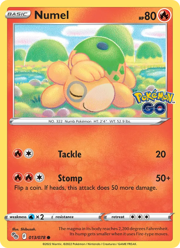 Numel Reverse Holo 013/78 Pokémon GO Pokémon Card