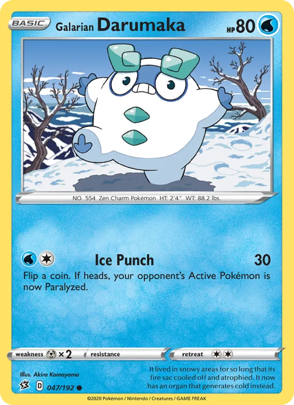 Galarian Darumaka Reverse Holo 047/192 Rebel Clash Pokémon Card