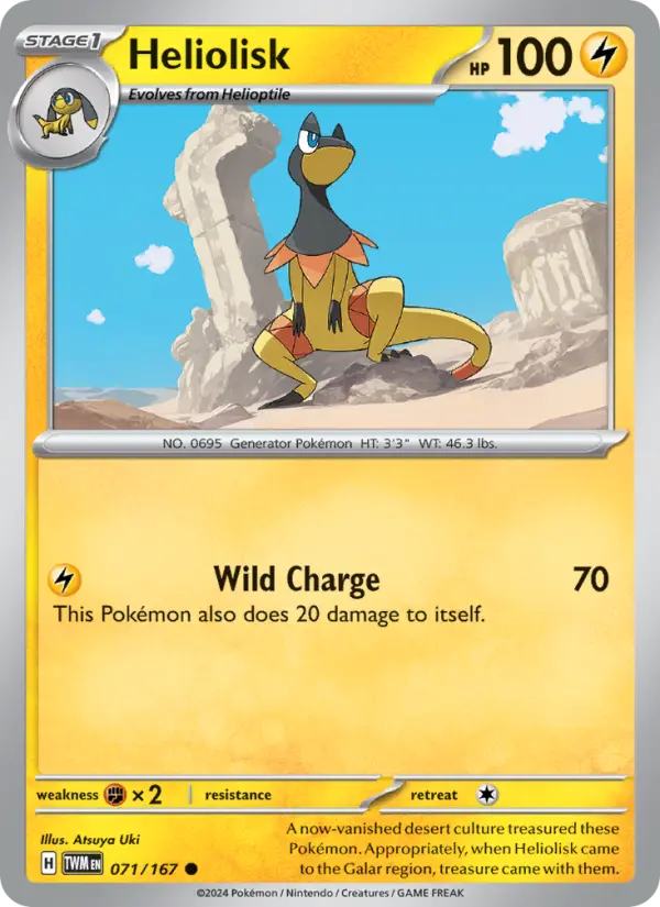 Heliolisk Reverse Holo 071/167 Twilight Masquerade Pokémon Card