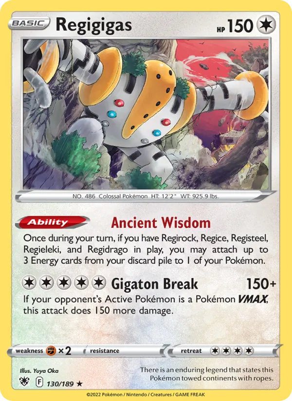Regigigas Reverse Holo 130/189 Astral Radiance Pokémon Card