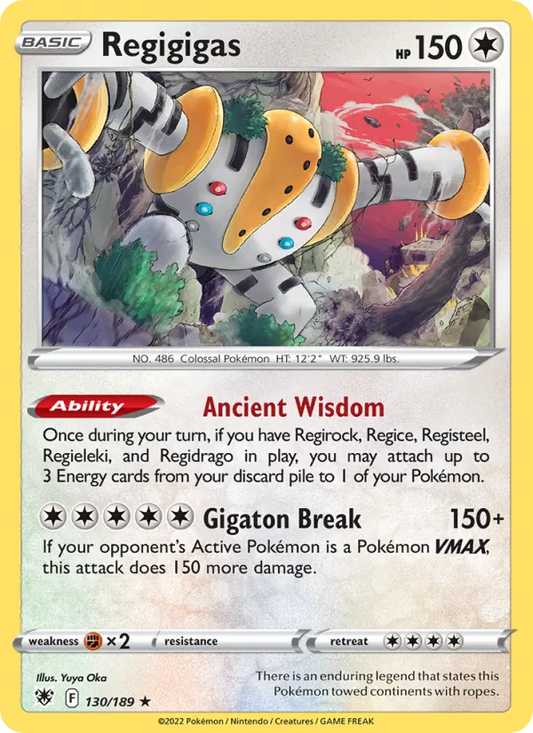 Regigigas Reverse Holo 130/189 Astral Radiance Pokémon Card