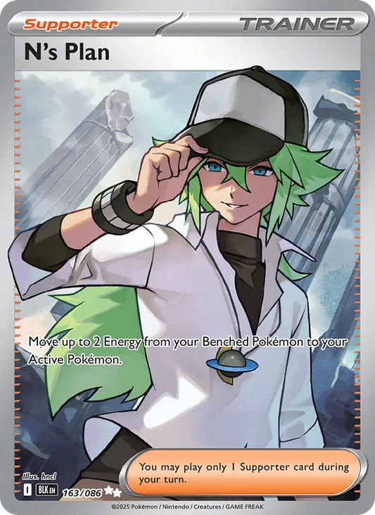 N's Plan Holo 163/86 Black Bolt Pokémon Card