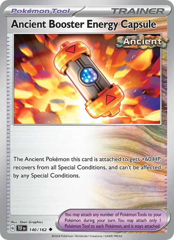 Ancient Booster Energy Capsule Reverse Holo 140/162 Temporal Forces Pokémon Card