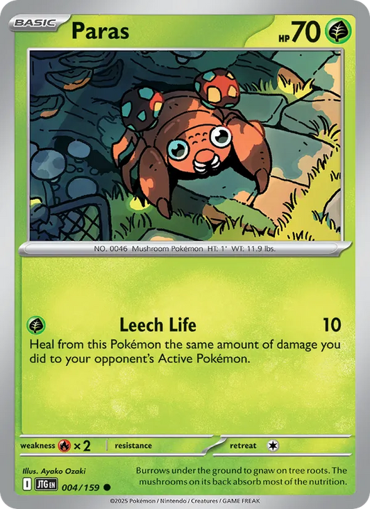 Paras Normal 004/159 Journey Together Pokémon Card