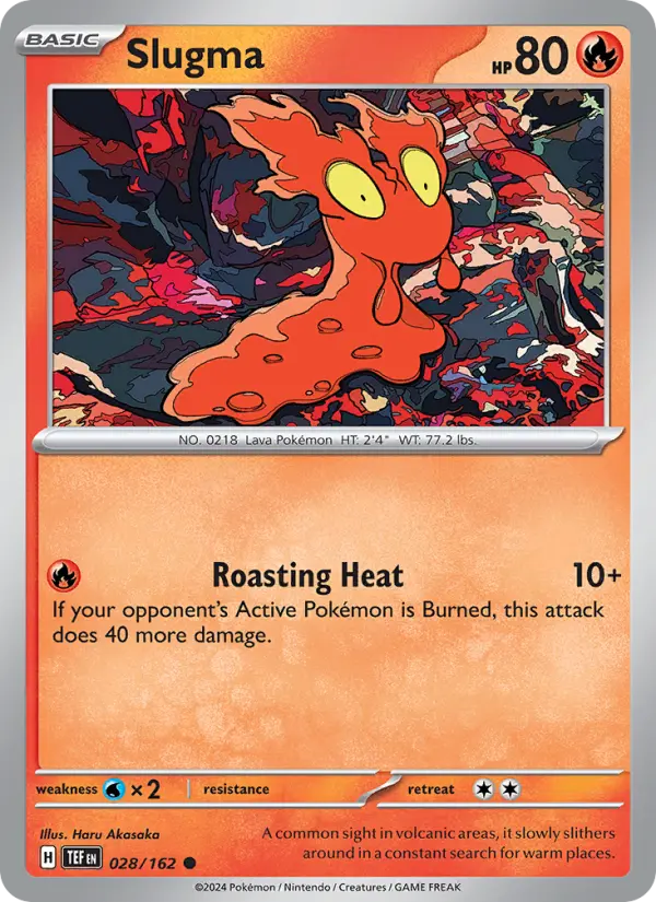 Slugma Reverse Holo 028/162 Temporal Forces Pokémon Card