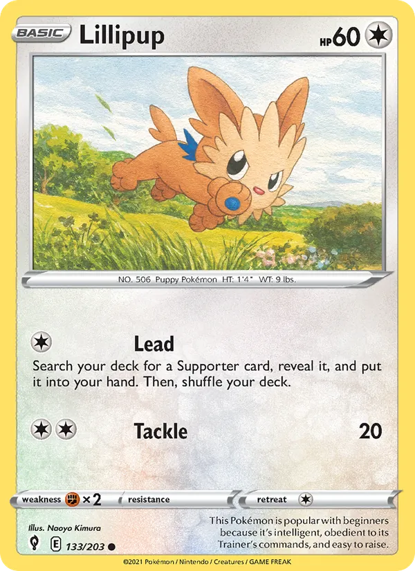 Lillipup Reverse Holo 133/203 Evolving Skies Pokémon Card