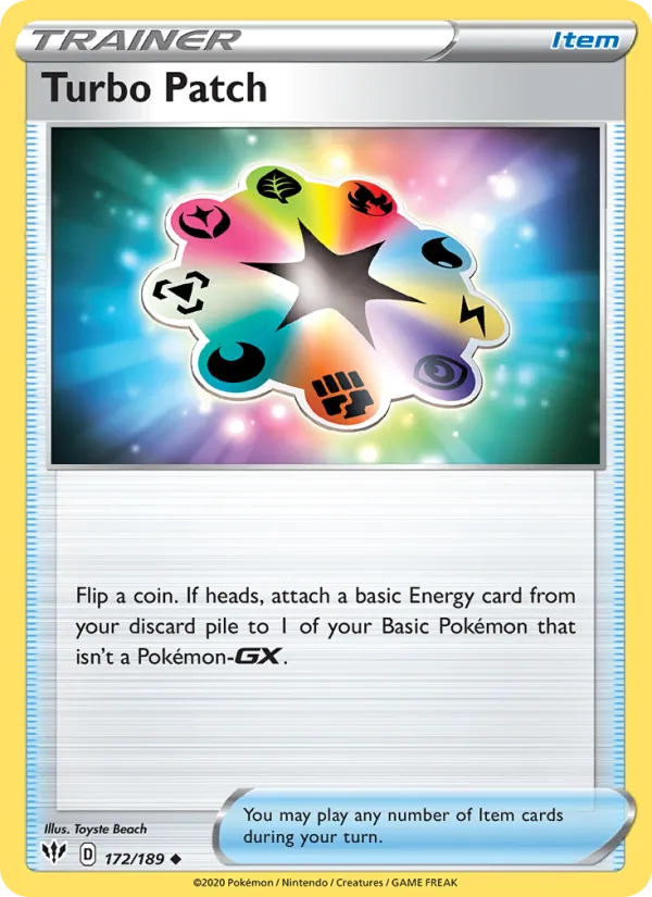 Turbo Patch Reverse Holo 172/189 Darkness Ablaze Pokémon Card