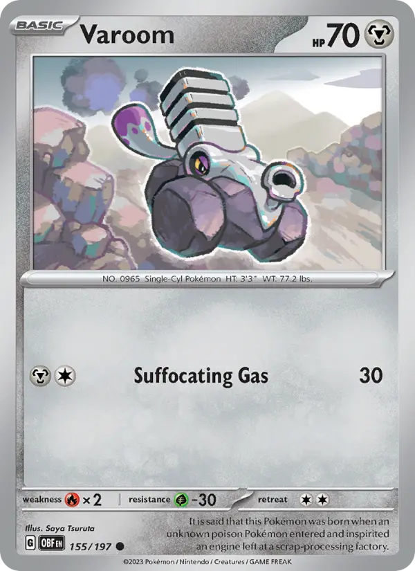 Varoom Reverse Holo 155/197 Obsidian Flames Pokémon Card
