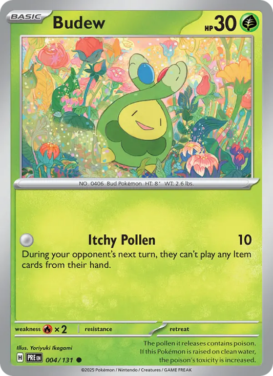 Budew Reverse Holo 004/131 Prismatic Evolutions Pokémon Card