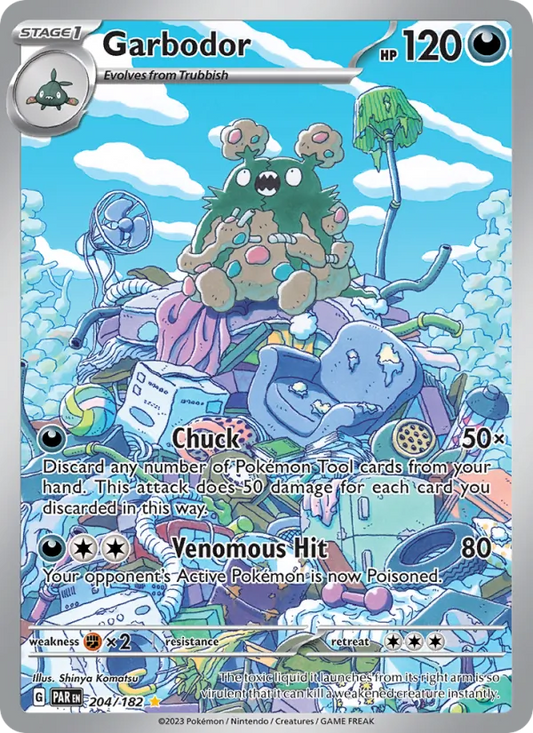Garbodor Holo 204/182 Paradox Rift Pokémon Card