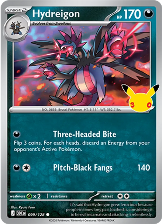 Hydreigon Normal 099/128 30th Celebration Pokémon Card