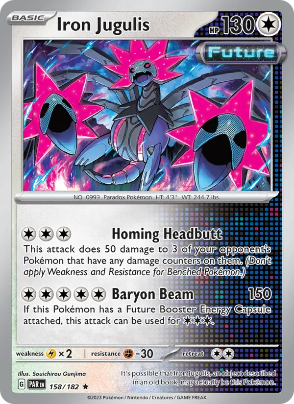 Iron Jugulis Reverse Holo 158/182 Paradox Rift Pokémon Card