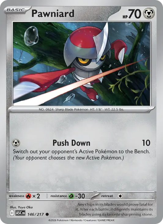 Pawniard Reverse Holo 146/217 Ascended Heroes Pokémon Card