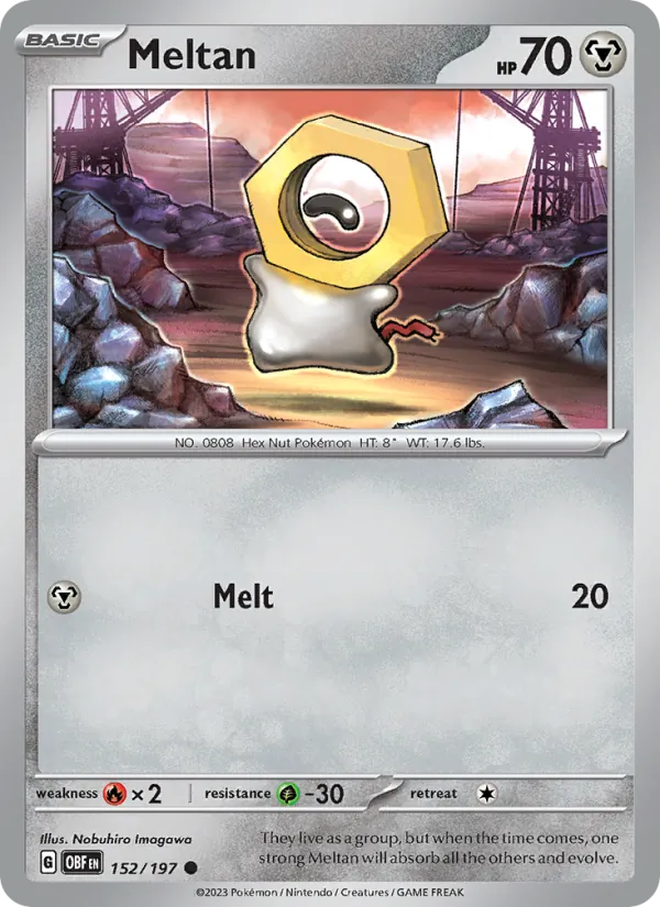 Meltan Normal 152/197 Obsidian Flames Pokémon Card