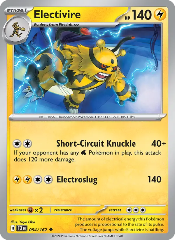 Electivire Reverse Holo 054/162 Temporal Forces Pokémon Card