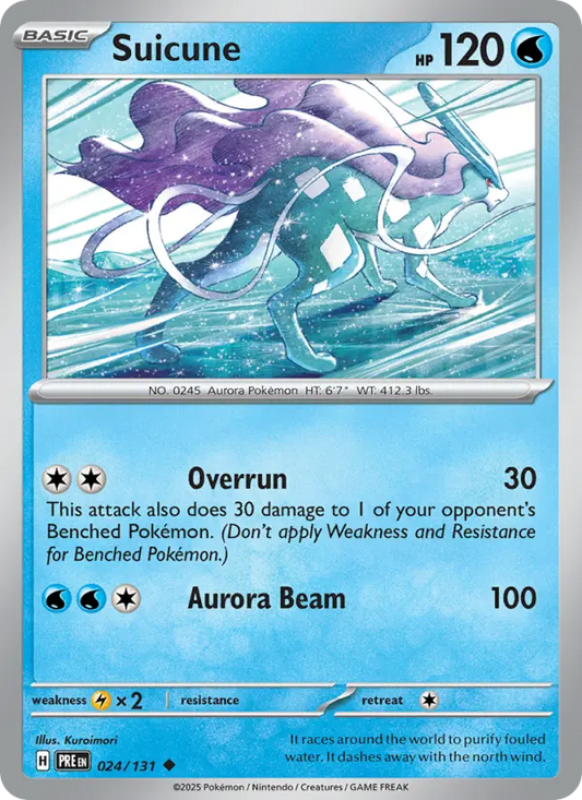 Suicune Reverse Holo 024/131 Prismatic Evolutions Pokémon Card