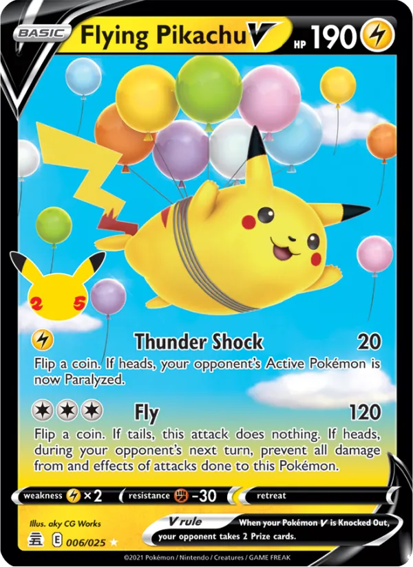 Flying Pikachu V Holo 006/25 Celebrations Pokémon Card