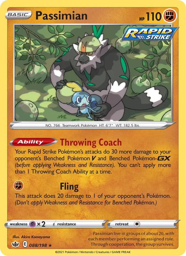 Passimian Reverse Holo 088/198 Chilling Reign Pokémon Card