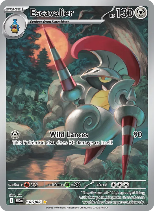 Escavalier Holo 138/86 Black Bolt Pokémon Card