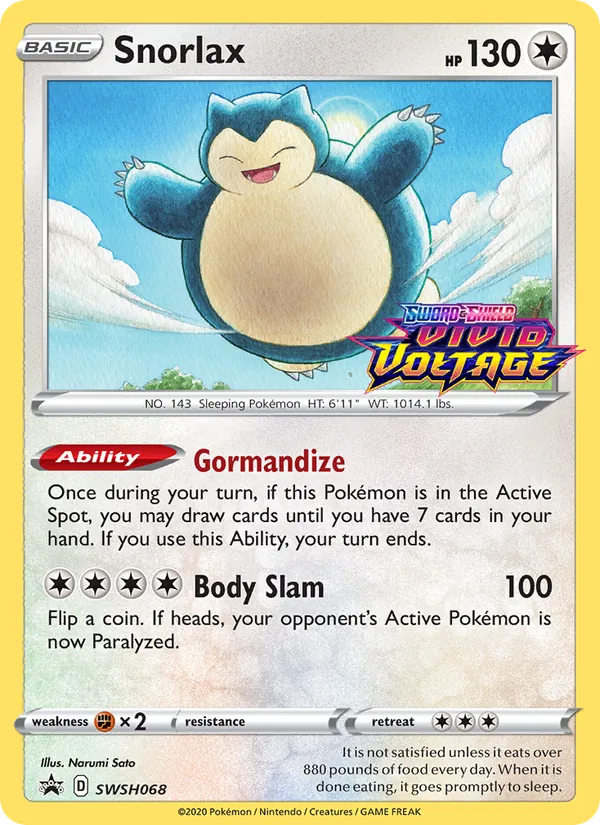 Snorlax Holo WH068/307 SWSH Black Star Promos Pokémon Card