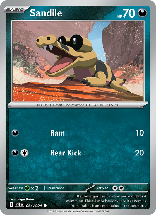 Sandile Normal 064/94 Phantasmal Flames Pokémon Card