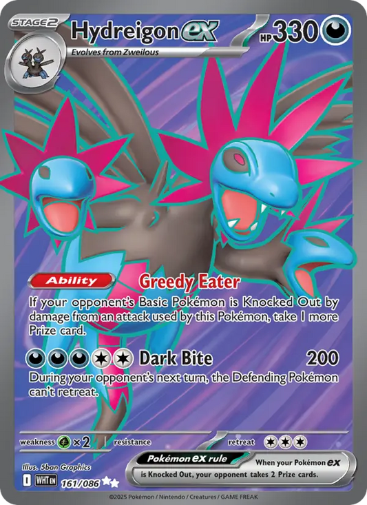 Hydreigon ex Holo 161/86 White Flare Pokémon Card