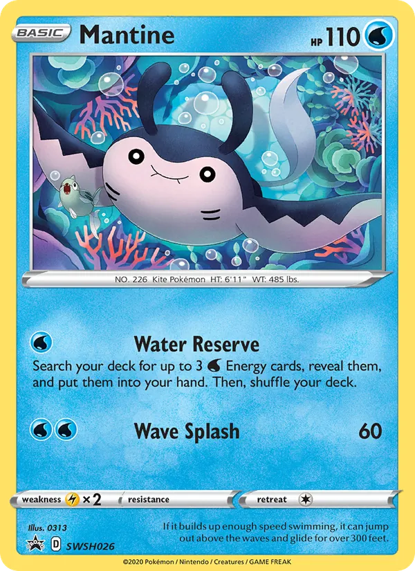Mantine Holo WH026/307 SWSH Black Star Promos Pokémon Card