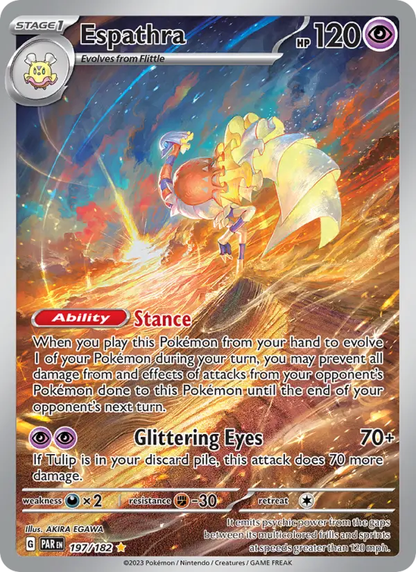 Espathra Holo 197/182 Paradox Rift Pokémon Card