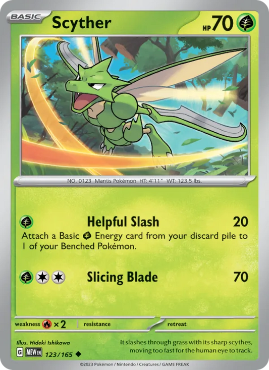 Scyther Normal 123/165 151 Pokémon Card