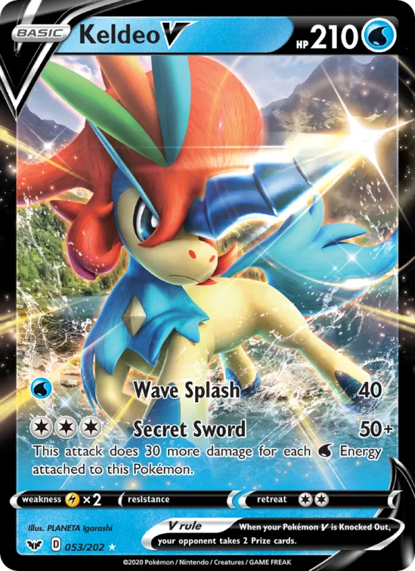 Keldeo V Holo 053/202 Sword & Shield Pokémon Card