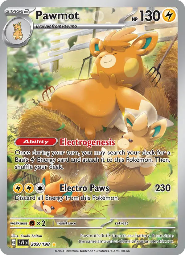 Pawmot Holo 209/198 Scarlet & Violet Pokémon Card