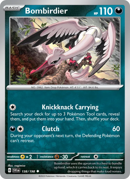 Bombirdier Non-Holo 138/198 Scarlet & Violet Pokémon Card